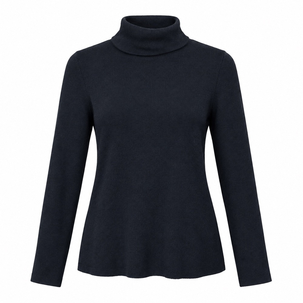 Chico's Black Turtleneck Sweater Long Sleeve Ribbed Knit Top Size 0/Small